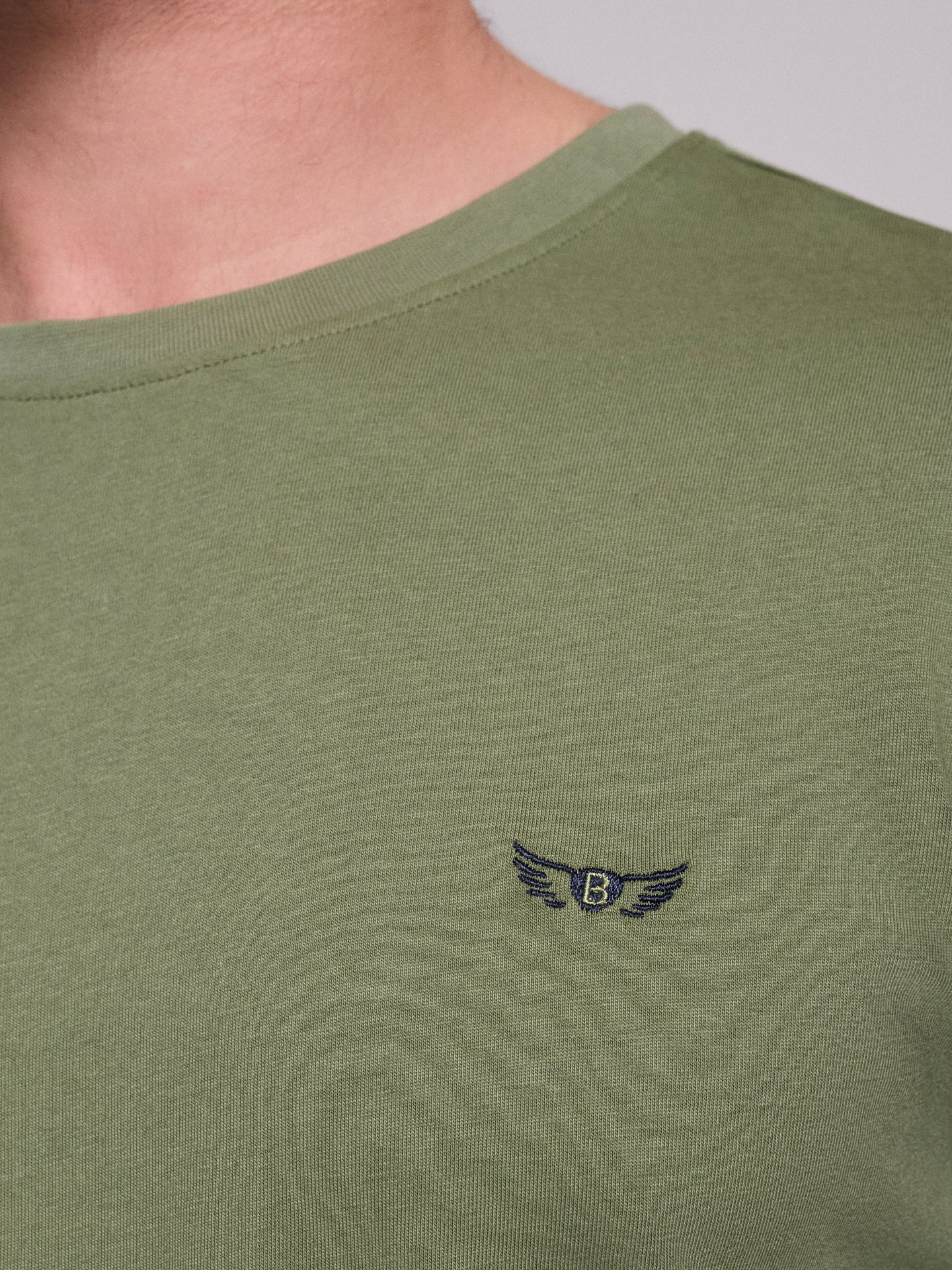 GREEN COTTON T-SHIRT SHORT SLEEVE REGULAR FIT MR. BLUE