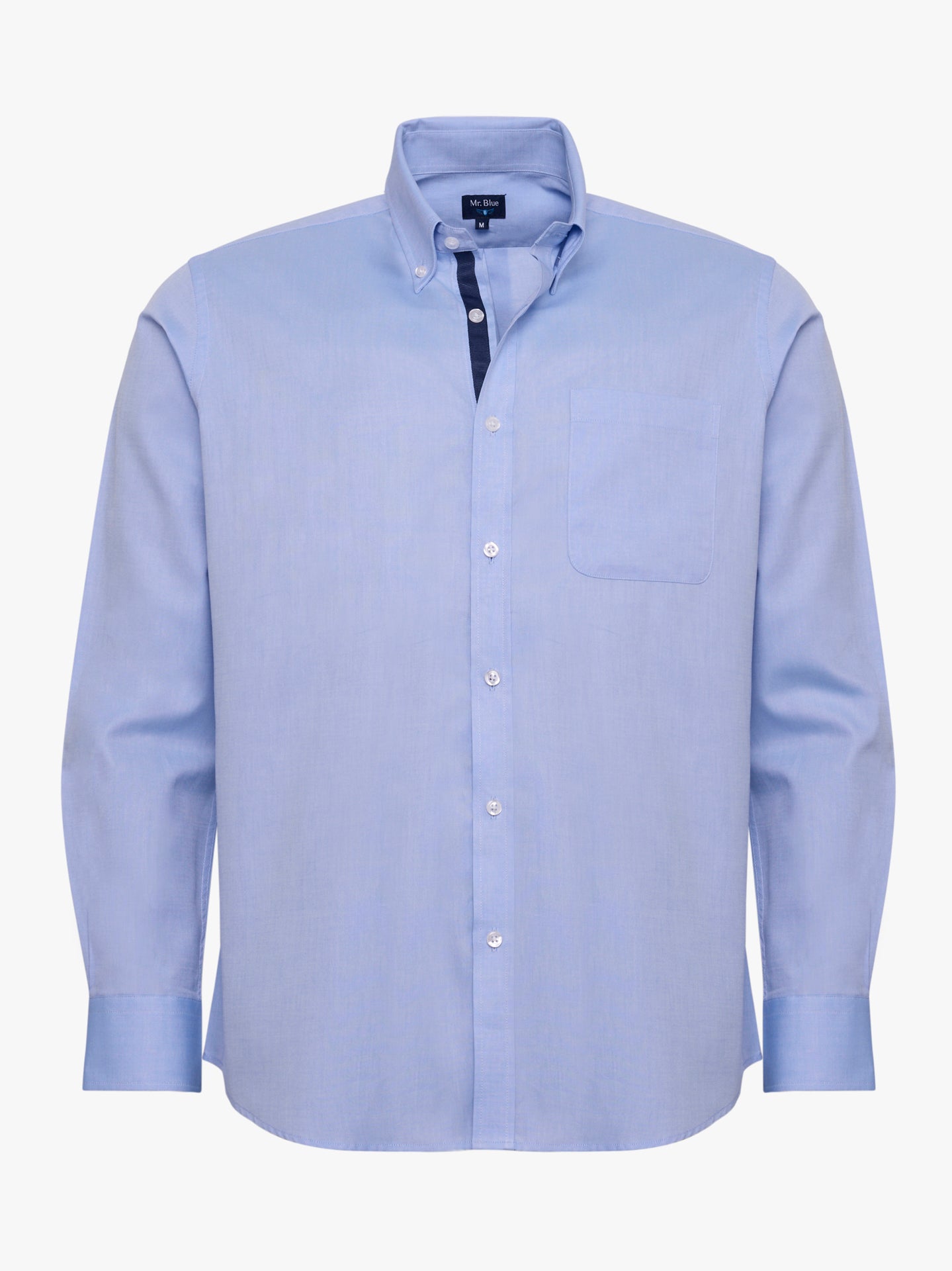 CAMISA ALGODÓN AZUL MANGA LARGA REGULAR FIT MR. AZUL