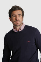 PULLOVER LÃ REGULAR FIT AZUL LISO MR. BLUE