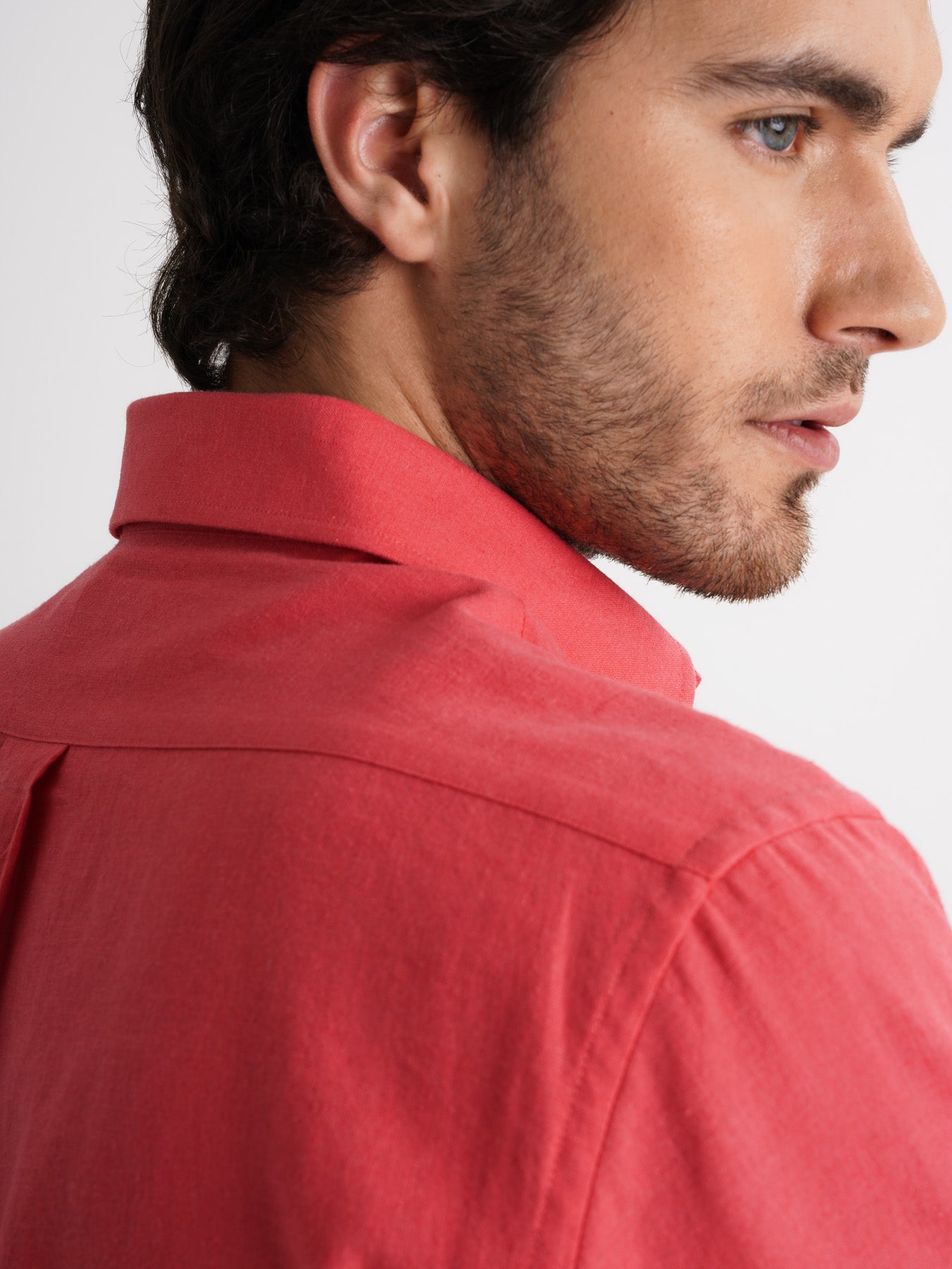 Camisa de corte estándar de lino rosa de Mr. Blue