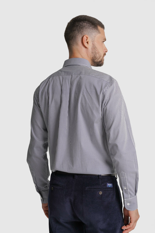 CAMISA ALGODÃO REGULAR FIT AZUL RISCAS MR. BLUE