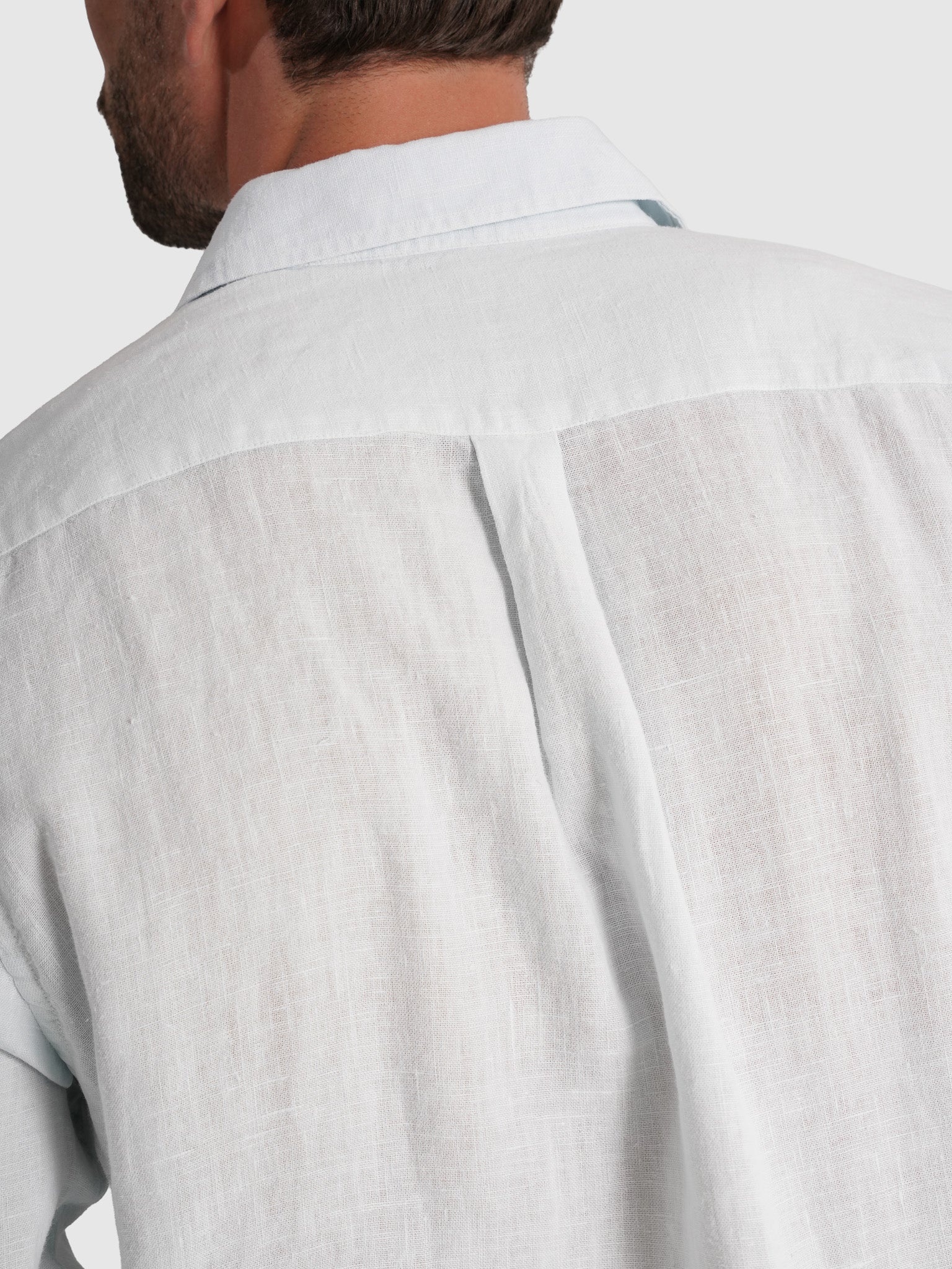 CAMISA LINO AZUL MANGA LARGA SASTRERÍA MARK BELLUCCI