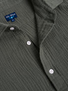 CAMISA ALGODÃO VERDE MANGA CURTA REGULAR FIT MR. BLUE
