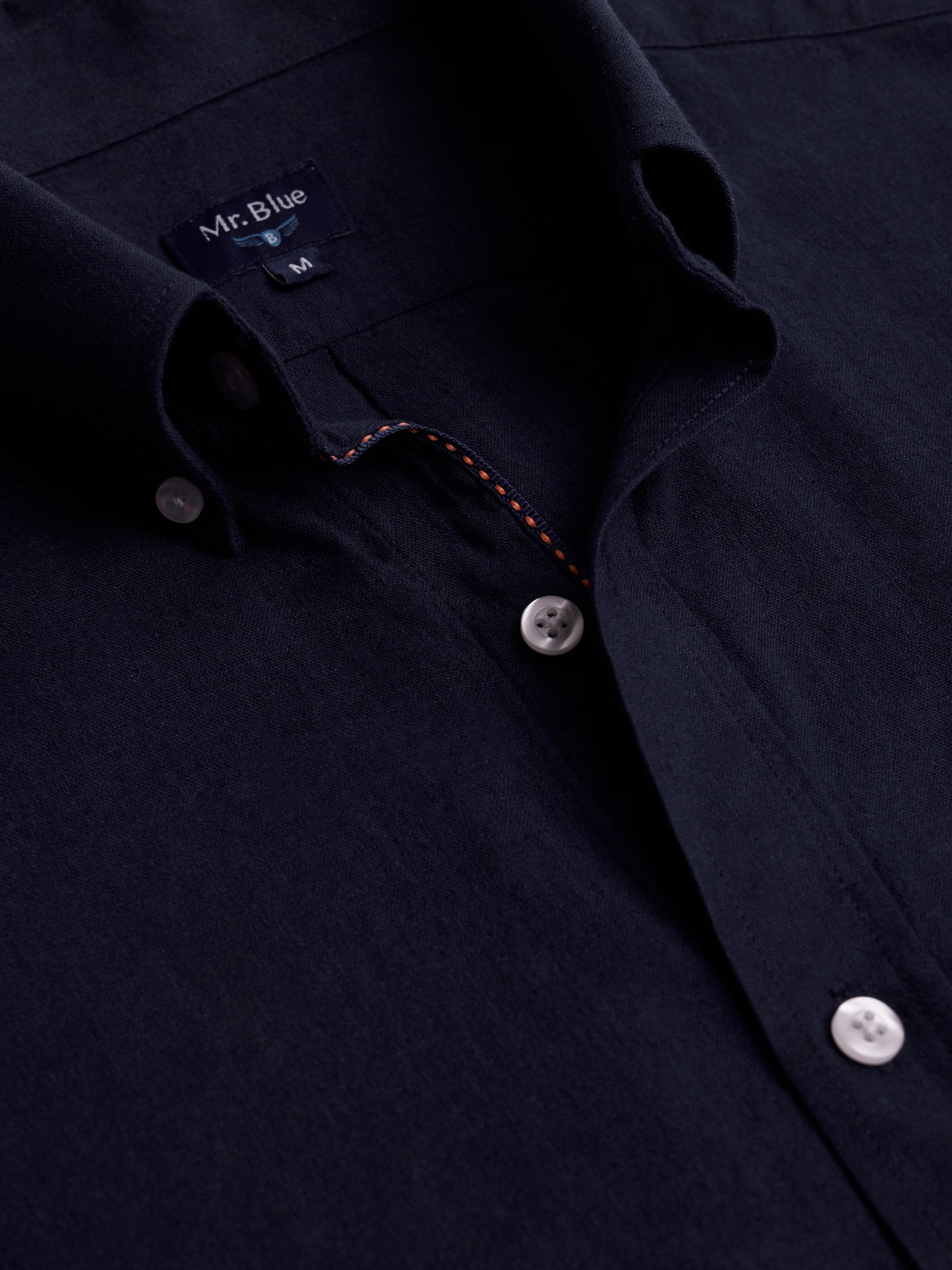 Camisa Regular Fit Lino Azul Mr. Blue