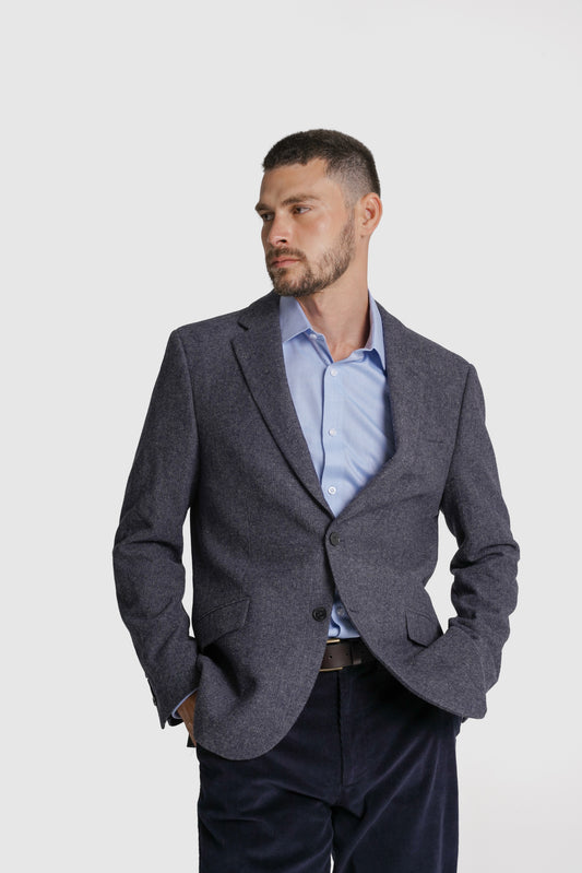 BLAZER LÃ REGULAR FIT AZUL LISO MR. BLUE