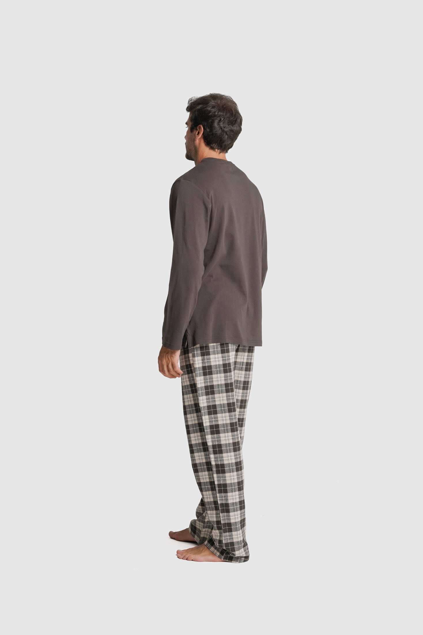PIJAMA ALGODÃO REGULAR FIT CINZENTO QUADRADO MR. BLUE