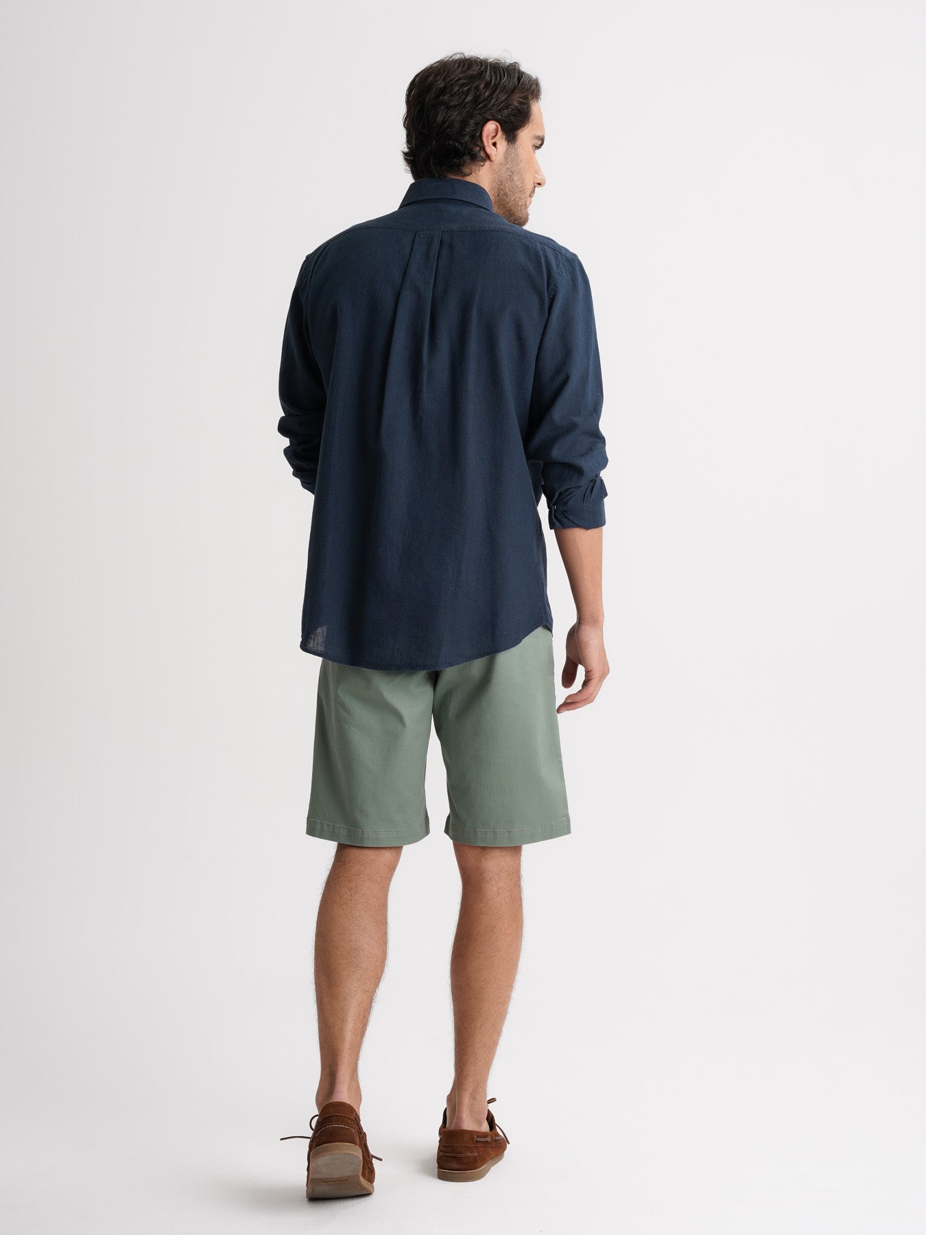 Camisa Regular Fit Lino Azul Mr. Blue