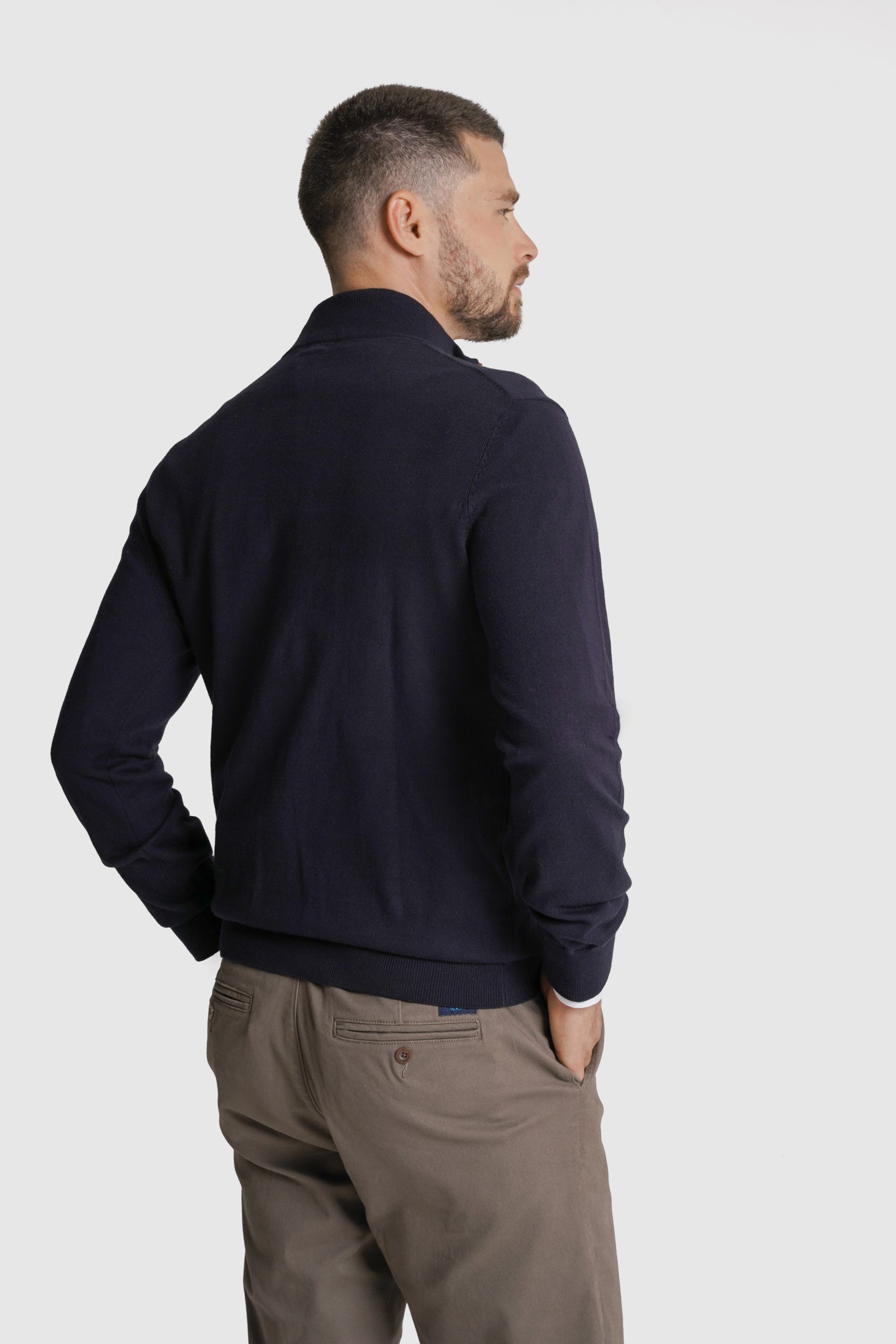 PULLOVER CAXEMIRA REGULAR FIT AZUL LISO MR. BLUE