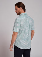 Camisa Linho Verde Manga Curta Regular Fit Mr. Blue