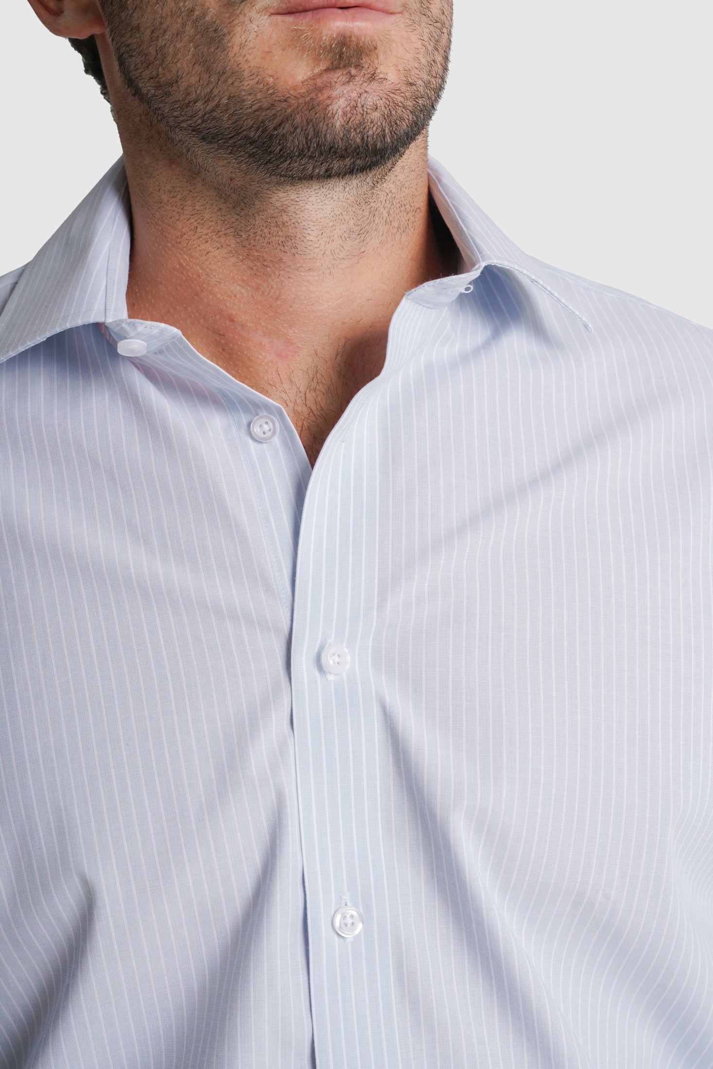 CAMISA ALGODÃO CLASSIC FIT AZUL RISCAS MR. BLUE