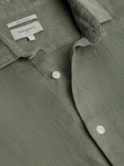 Camisa Linho Verde Manga Comprida Tailored Fit Mr. Blue