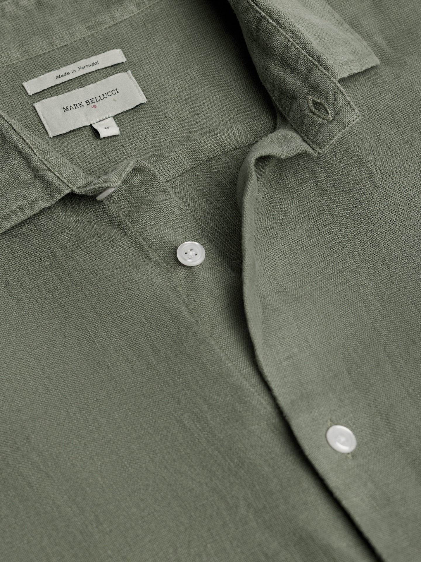 Camisa Linho Verde Manga Comprida Tailored Fit Mr. Blue