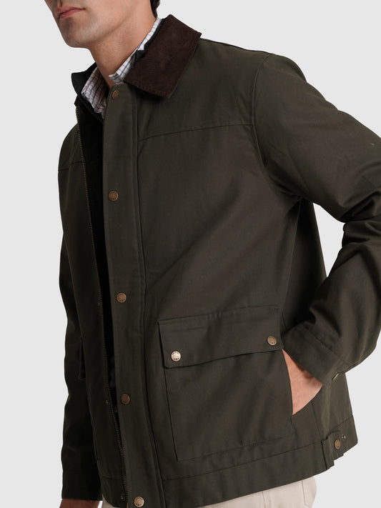 SOBRETUDO ALGODÃO REGULAR FIT VERDE LISO MR. BLUE