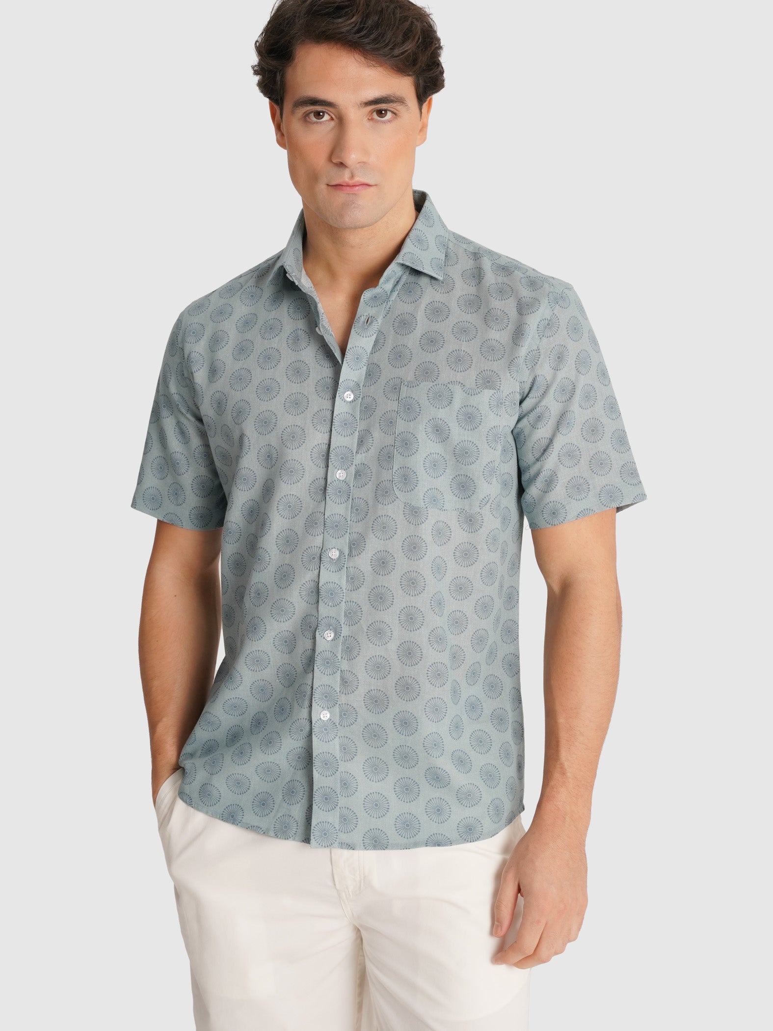 CAMISA AZUL MANGA CURTA REGULAR FIT MR. BLUE