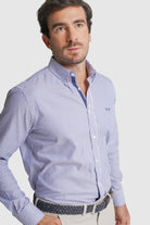 CAMISA ALGODÃO REGULAR FIT AZUL RISCAS MR. BLUE