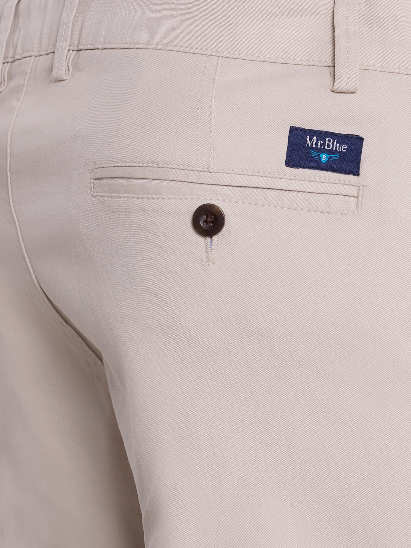 BEIGE COTTON SLIM FIT MR. BLUE