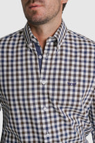 CAMISA ALGODÃO REGULAR FIT AZUL QUADRADA MR. BLUE