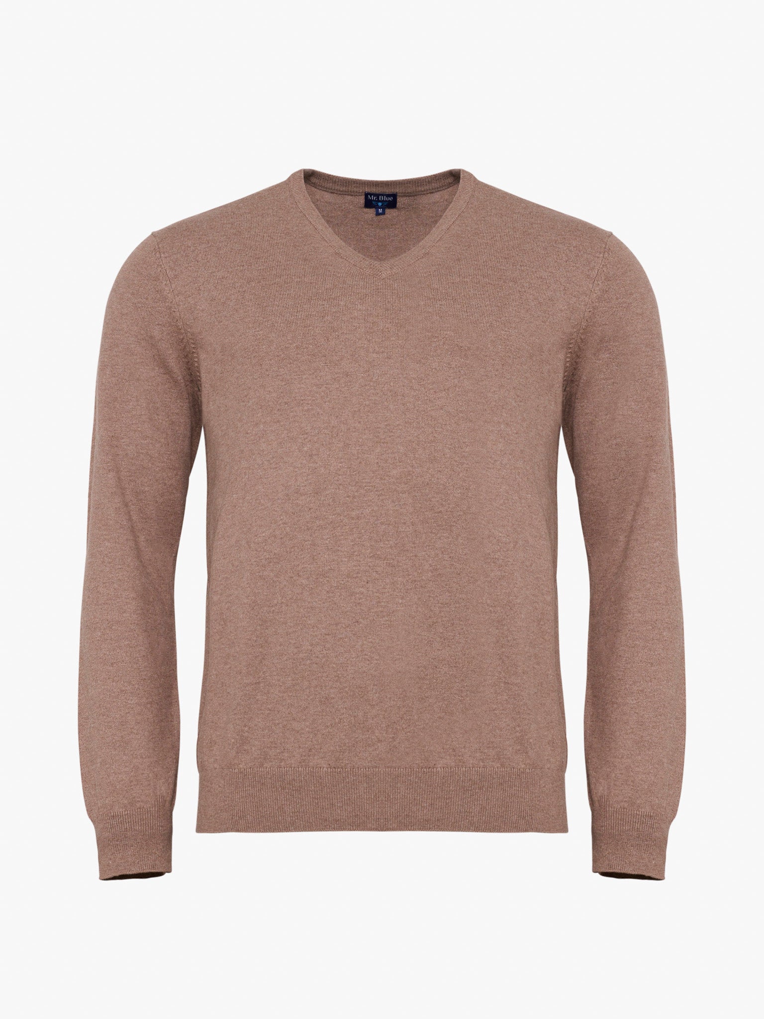 Pullover Caxemira Bege Manga Comprida Regular Fit Mr. Blue