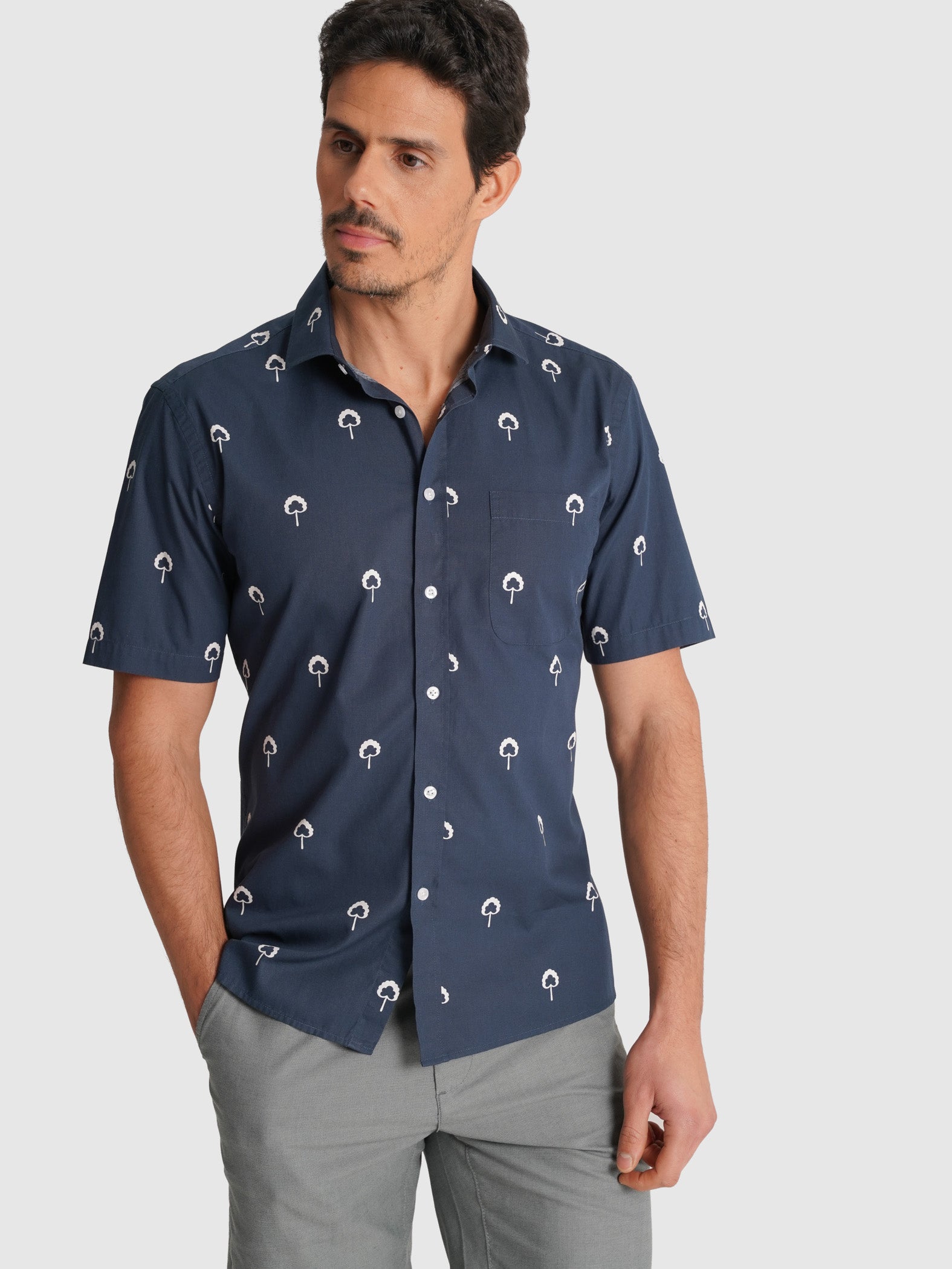 CAMISA AZUL MANGA CURTA REGULAR FIT MR. BLUE