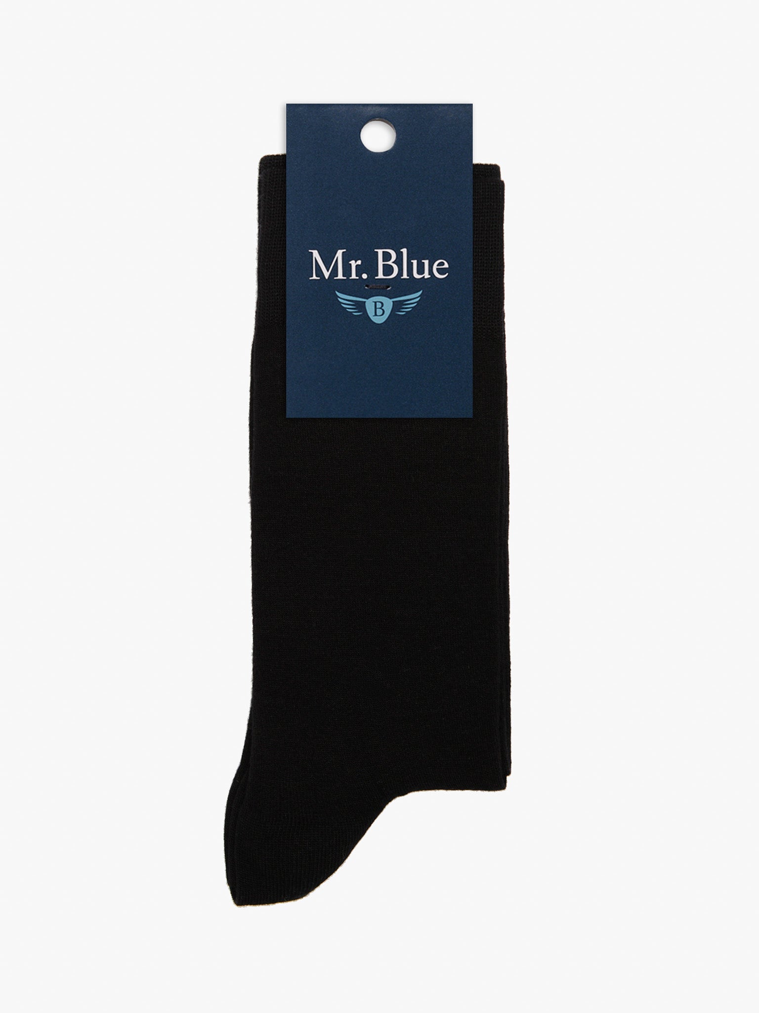 MEIAS BAMBOO REGULAR FIT PRETAS LISAS MR. BLUE