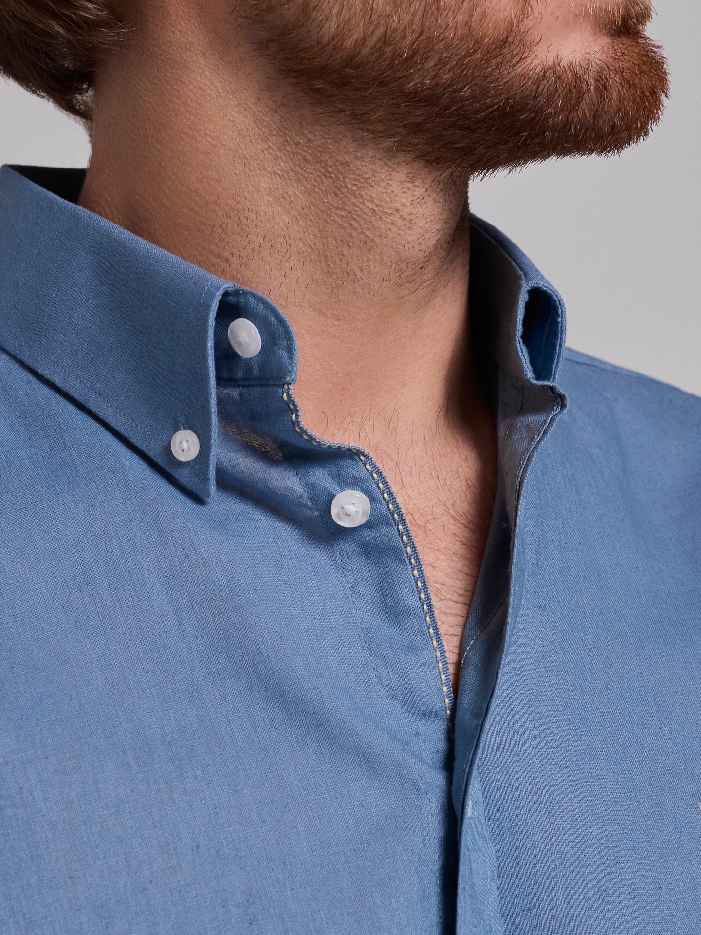 BLUE LINEN SHIRT LONG SLEEVE REGULAR FIT MR. BLUE