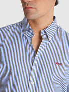 CAMISA TWILL AZUL MANGA COMPRIDA REGULAR FIT MR. BLUE