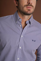 CAMISA ALGODÃO REGULAR FIT AZUL RISCAS MR. BLUE