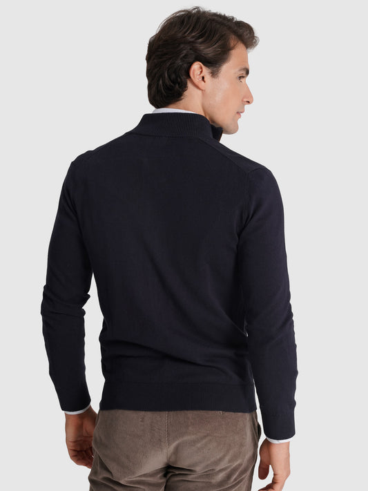 PULLOVER CAXEMIRA REGULAR FIT AZUL LISO MR. BLUE