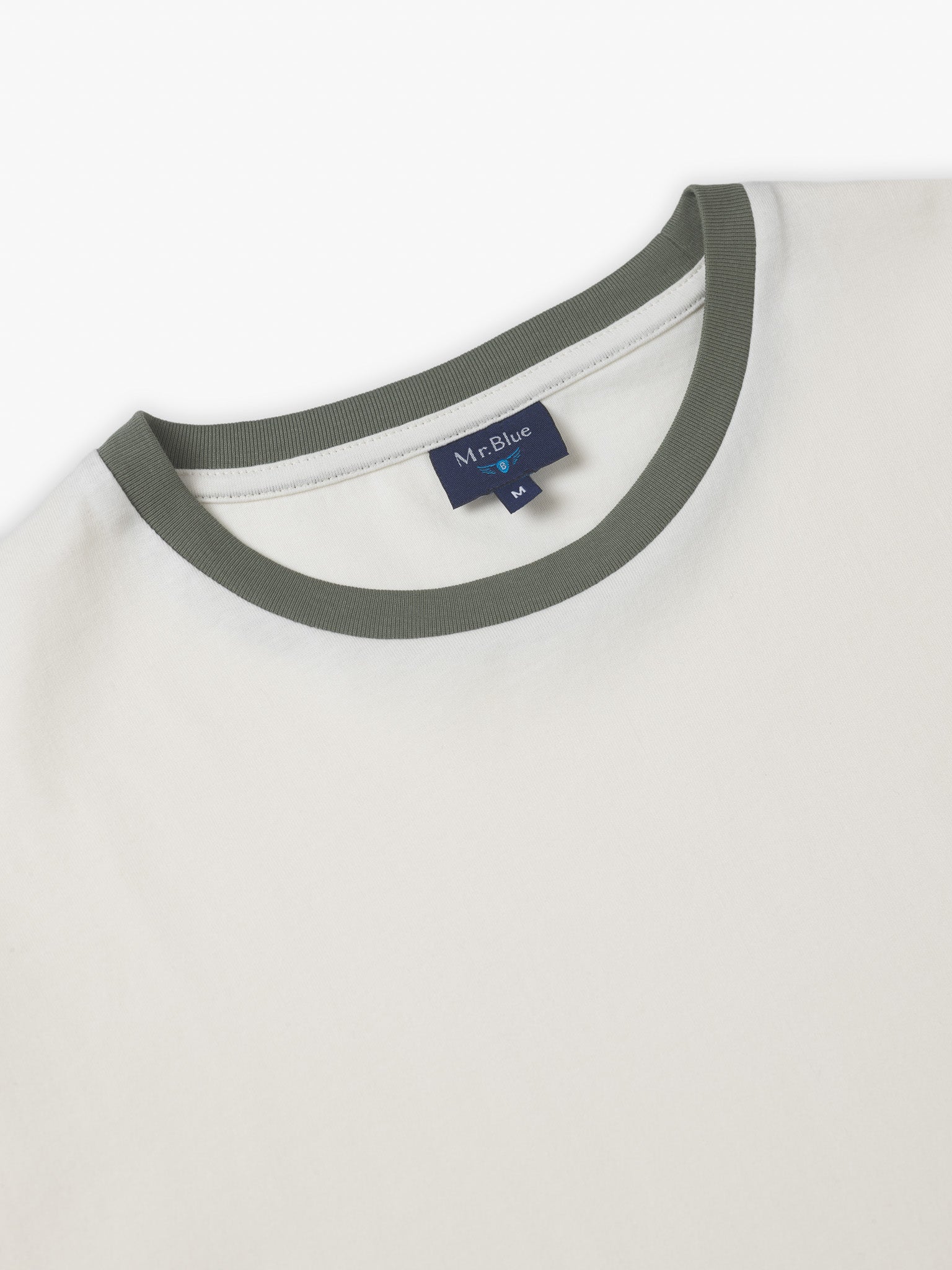 T-SHIRT BRANCA MANGA CURTA REGULAR FIT MR. BLUE