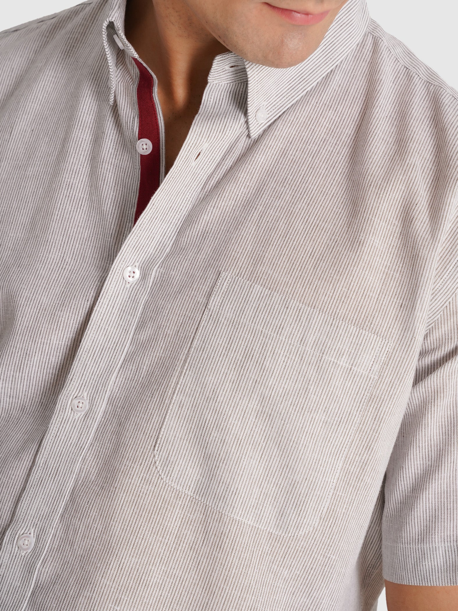 CAMISA CINZENTA MANGA CURTA REGULAR FIT MR. BLUE