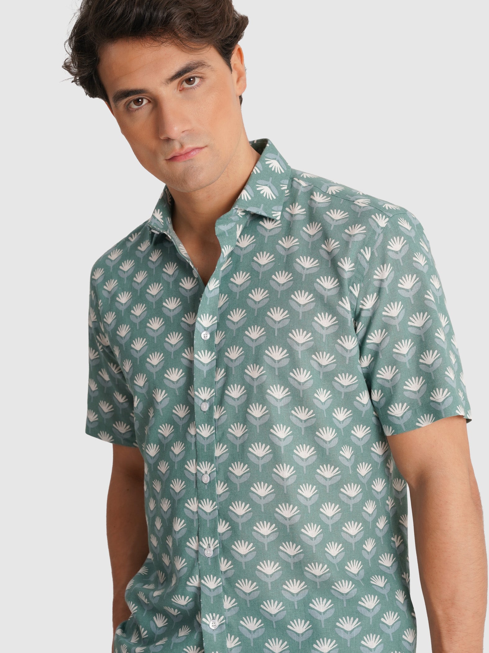 CAMISA VERDE MANGA CURTA REGULAR FIT MR. BLUE