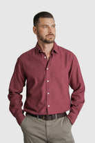CAMISA ALGODÃO REGULAR FIT BORDEAUX LISA MARK BELLUCCI