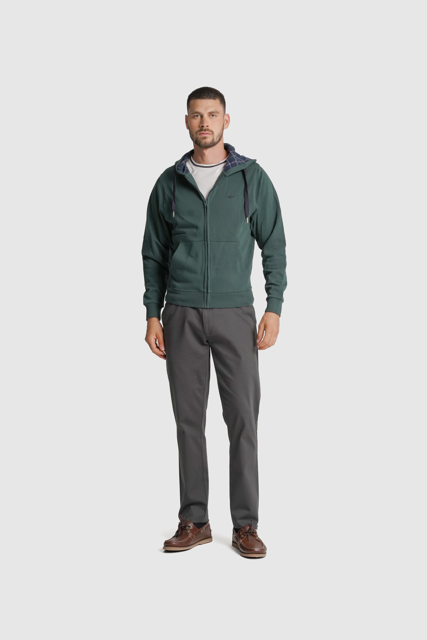 HOODIE ALGODÃO REGULAR FIT VERDE LISO MR. BLUE