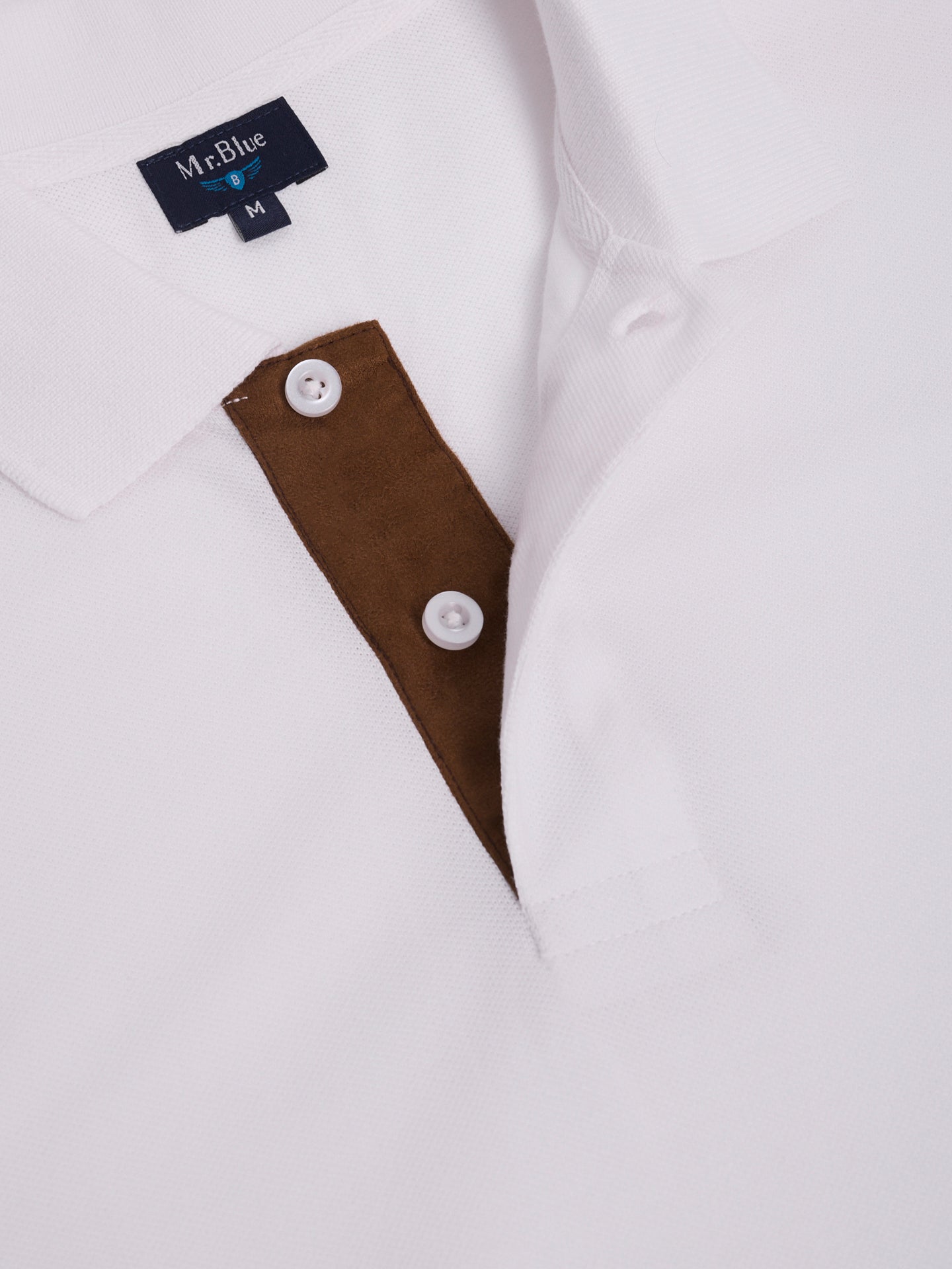 Polo Branco Manga Curta Regular Fit Mr. Blue