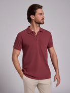 RED COTTON POLO SHORT SLEEVE REGULAR FIT MARK BELLUCCI