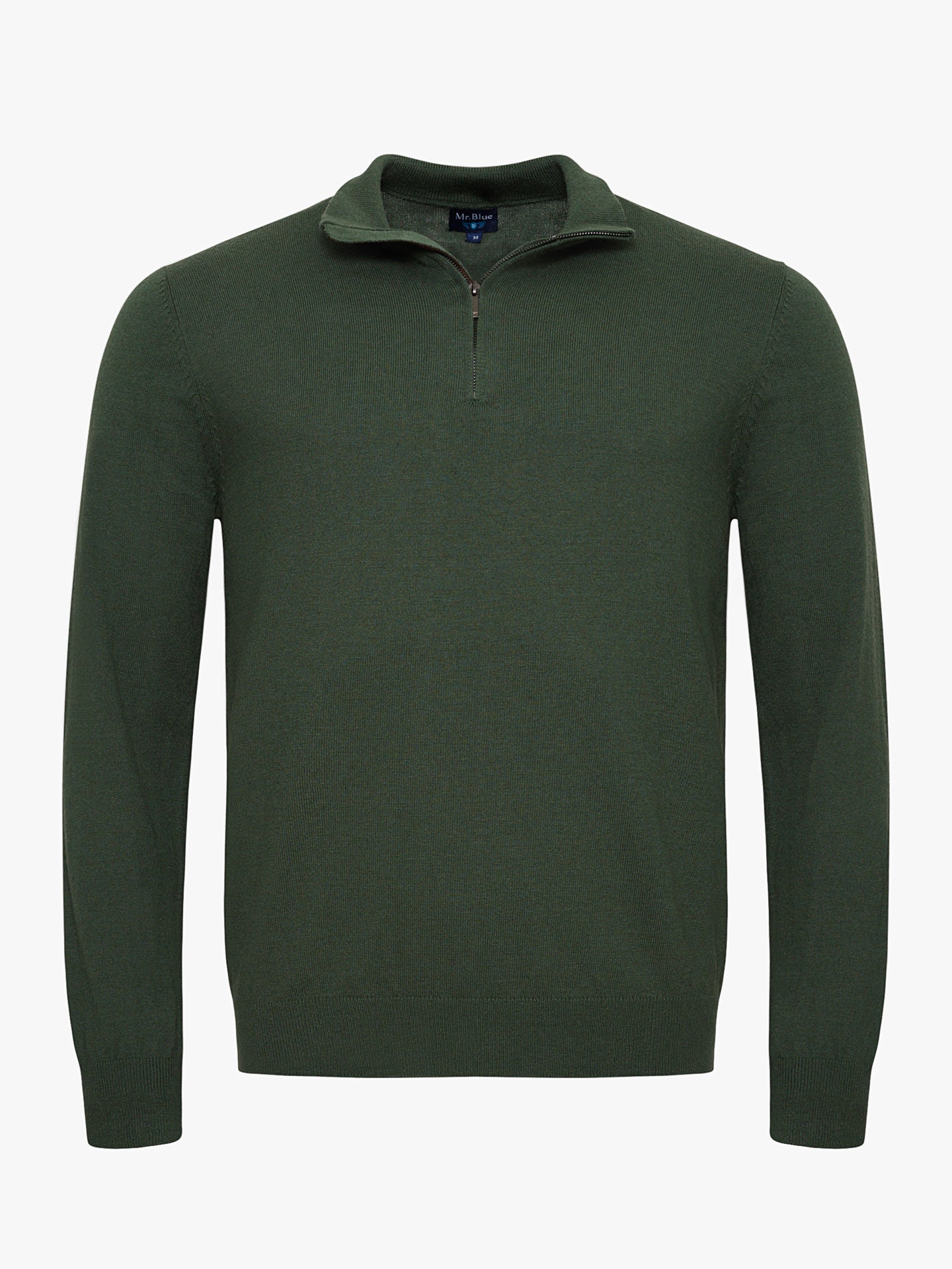 THIN GREEN PULLOVER WITH REGULAR FIT MR ELBOW PADS. BLUE