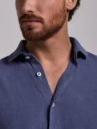 CAMISA AZUL MANGA COMPRIDA TAILORED FIT MARK BELLUCCI