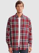 CAMISA FRANELA REGULAR ROJA CAMISA FRANELA REGULAR FIT MR. AZUL