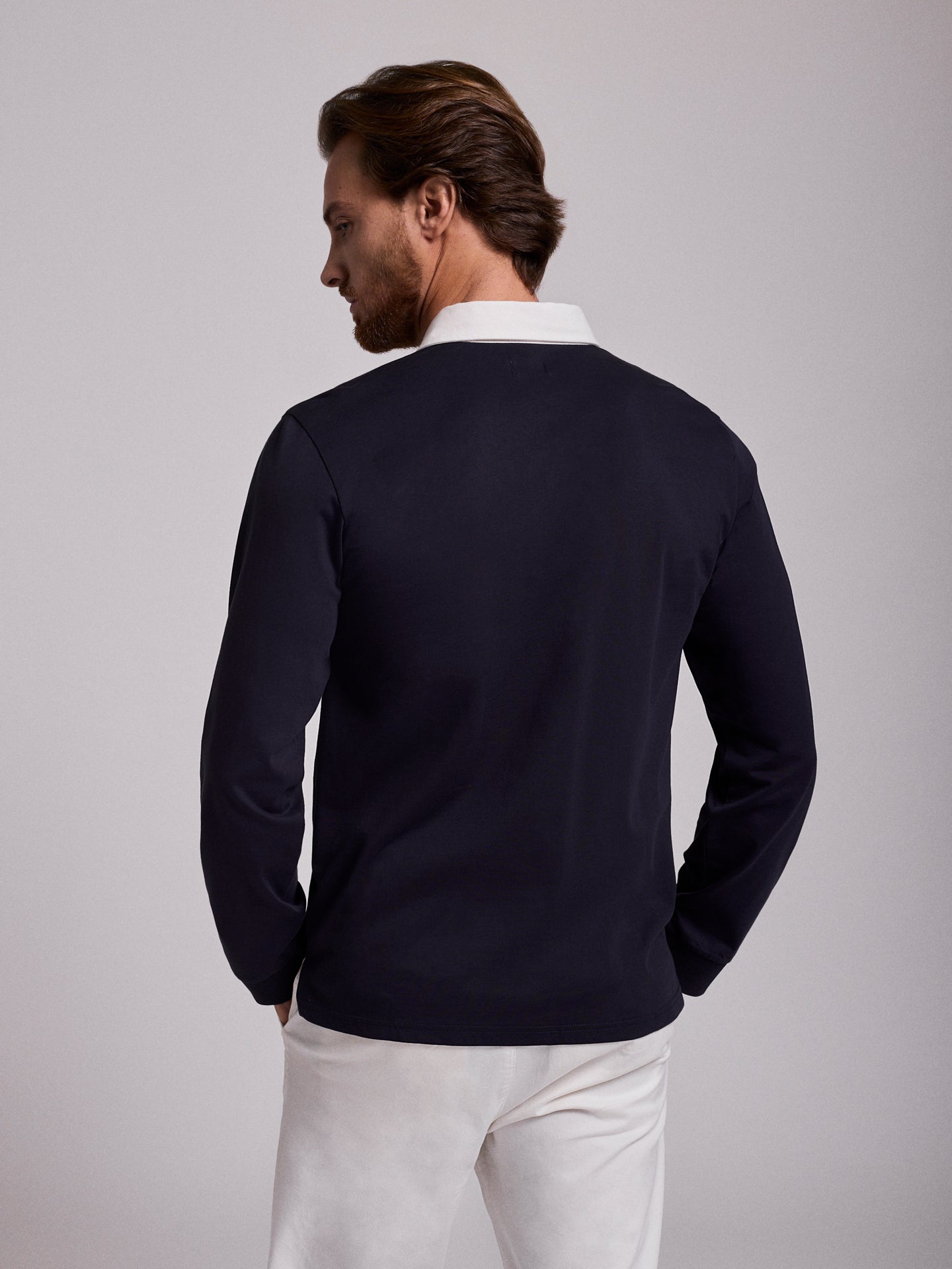 RUGBIE ALGODÃO AZUL MANGA COMPRIDA REGULAR FIT MR. BLUE