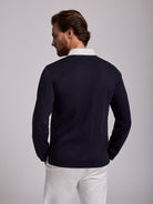 RUGBIE ALGODÃO AZUL MANGA COMPRIDA REGULAR FIT MR. BLUE