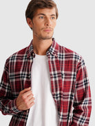 CAMISA FRANELA REGULAR ROJA CAMISA FRANELA REGULAR FIT MR. AZUL