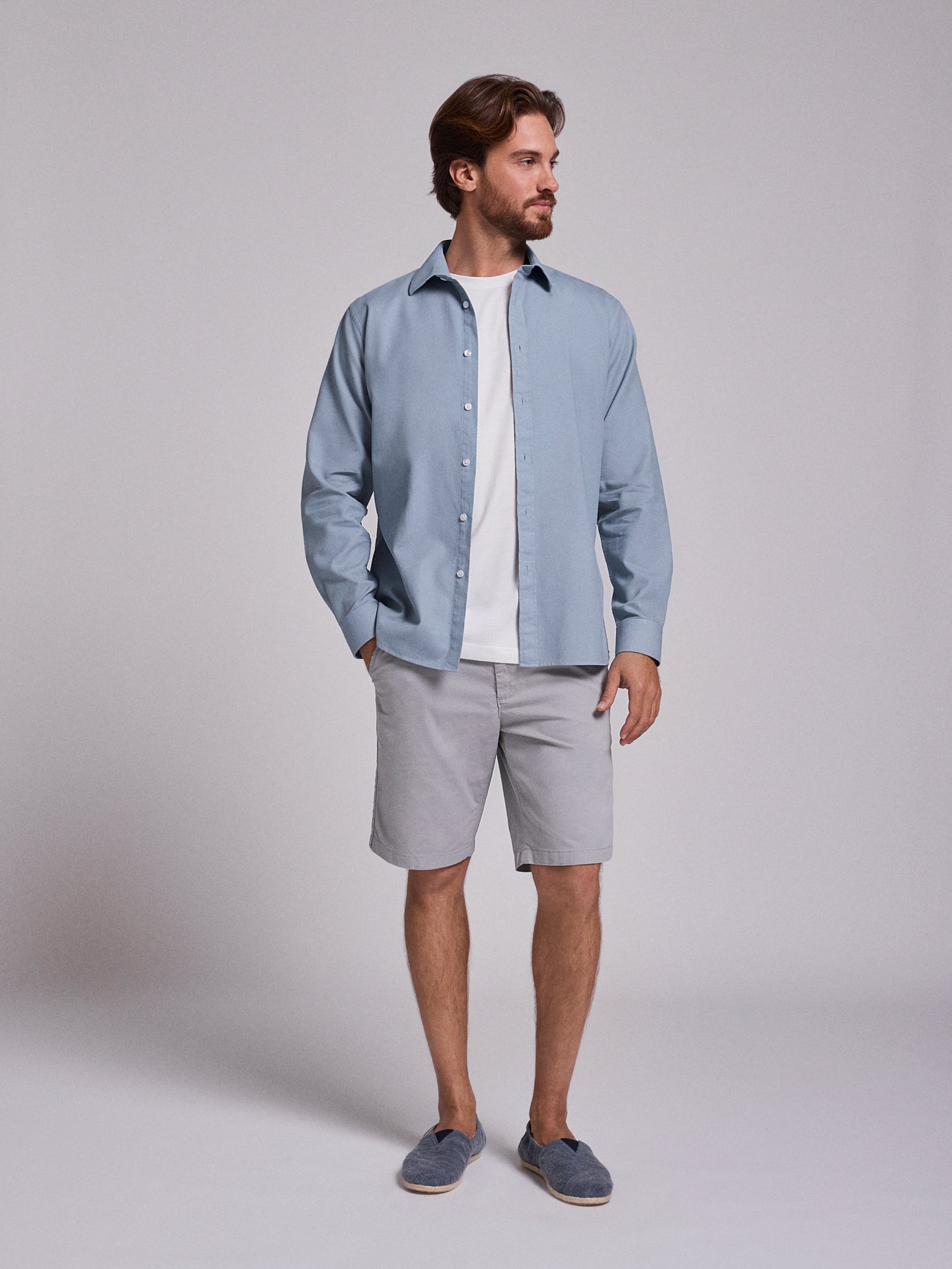 BLUE COTTON SHIRT LONG SLEEVE REGULAR FIT MR. BLUE