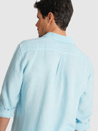 CAMISA AZUL MANGA COMPRIDA TAILORED FIT MARK BELLUCCI