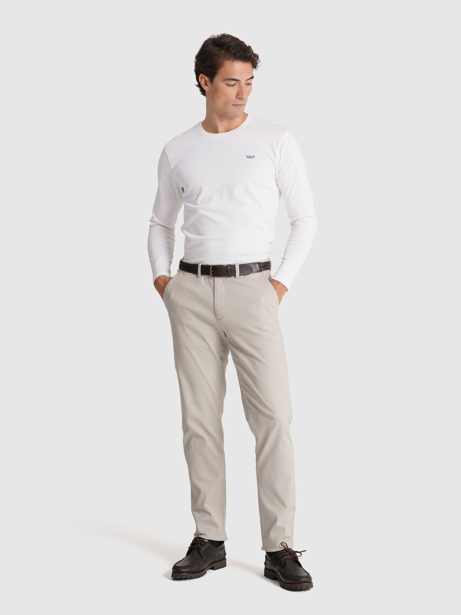 Calça Algodão Beges Regular Fit Mr. Blue