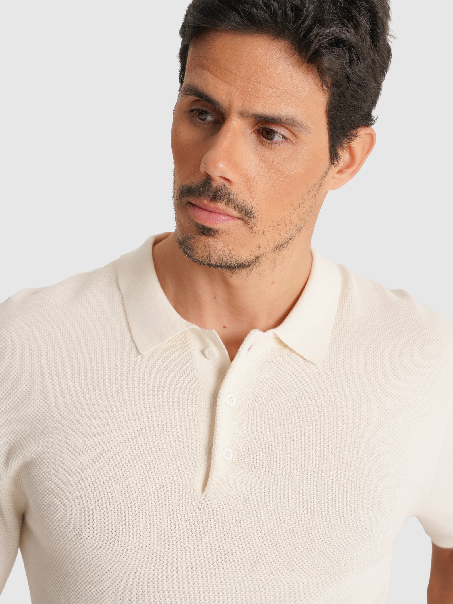 POLO BLANCO MANGA CORTA REGULAR FIT MARK BELLUCCI