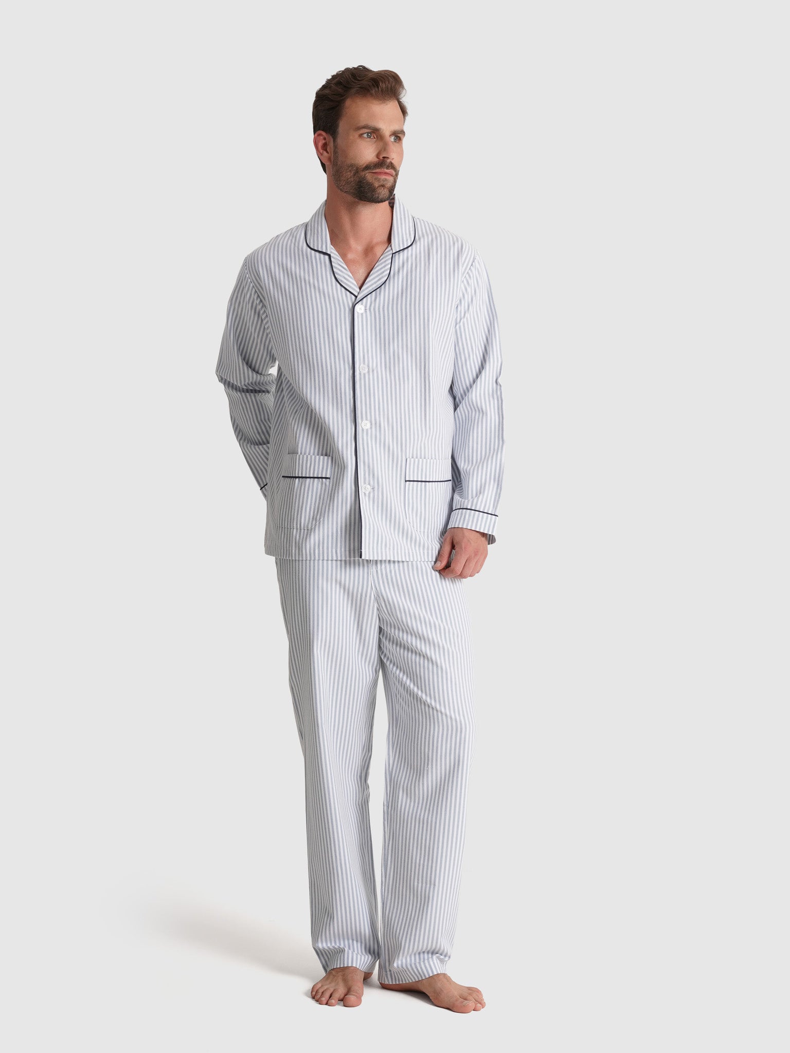 PIJAMA ALGODÃO CLASSIC FIT AZUL RISCAS MR. BLUE