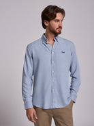 CAMISA ALGODÃO AZUL MANGA COMPRIDA REGULAR FIT MR. BLUE