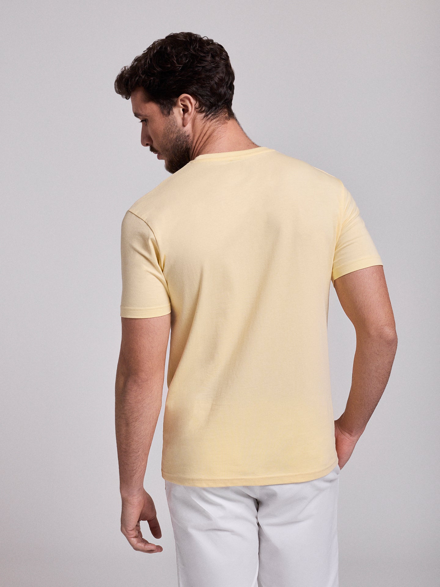 T-SHIRT ALGODÃO AMARELA MANGA CURTA REGULAR FIT MR. BLUE