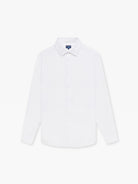 WHITE LONG SLEEVE SLIM FIT MR SHIRT. BLUE