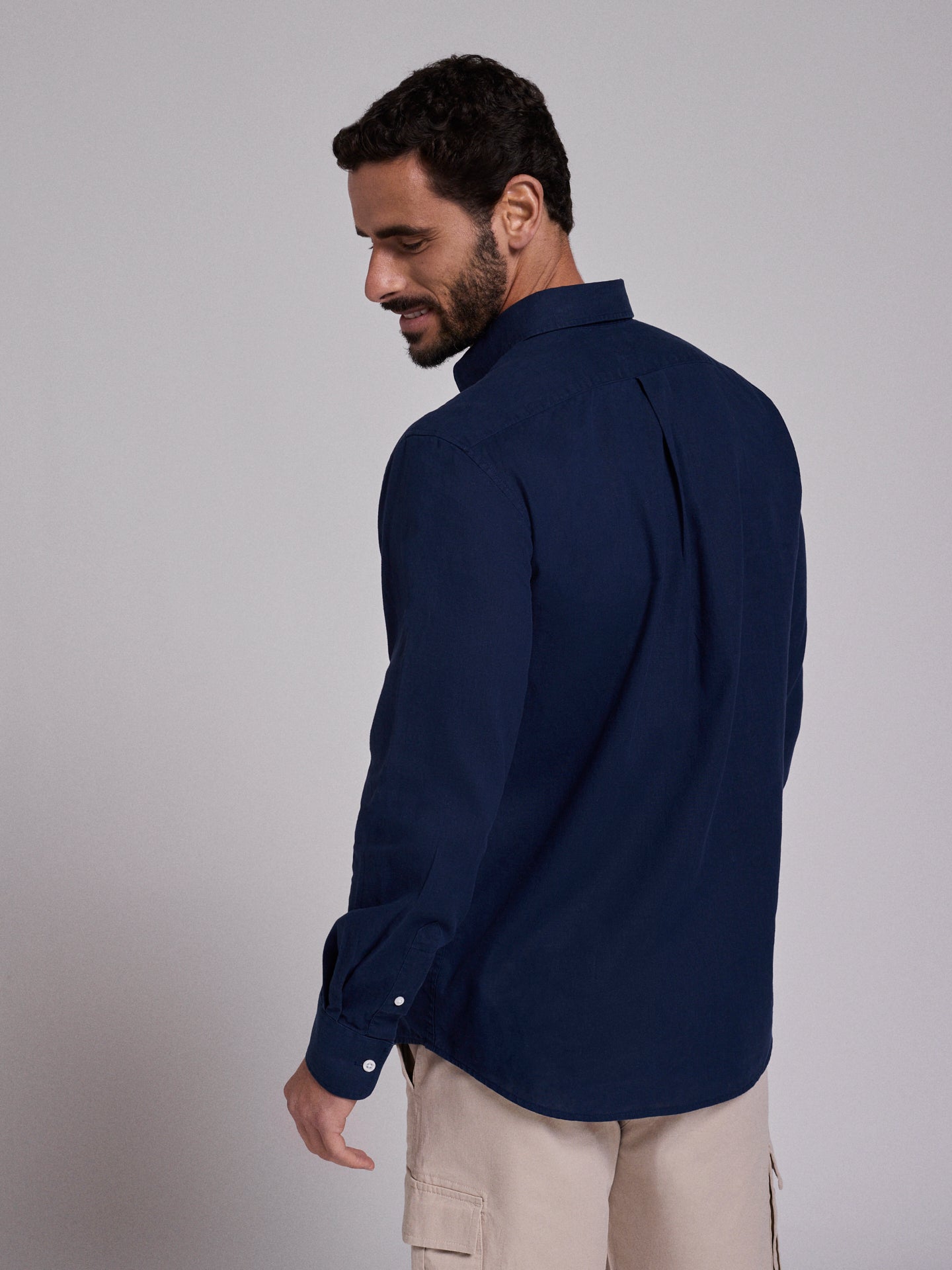 BLUE LINEN SHIRT LONG SLEEVE REGULAR FIT MR. BLUE